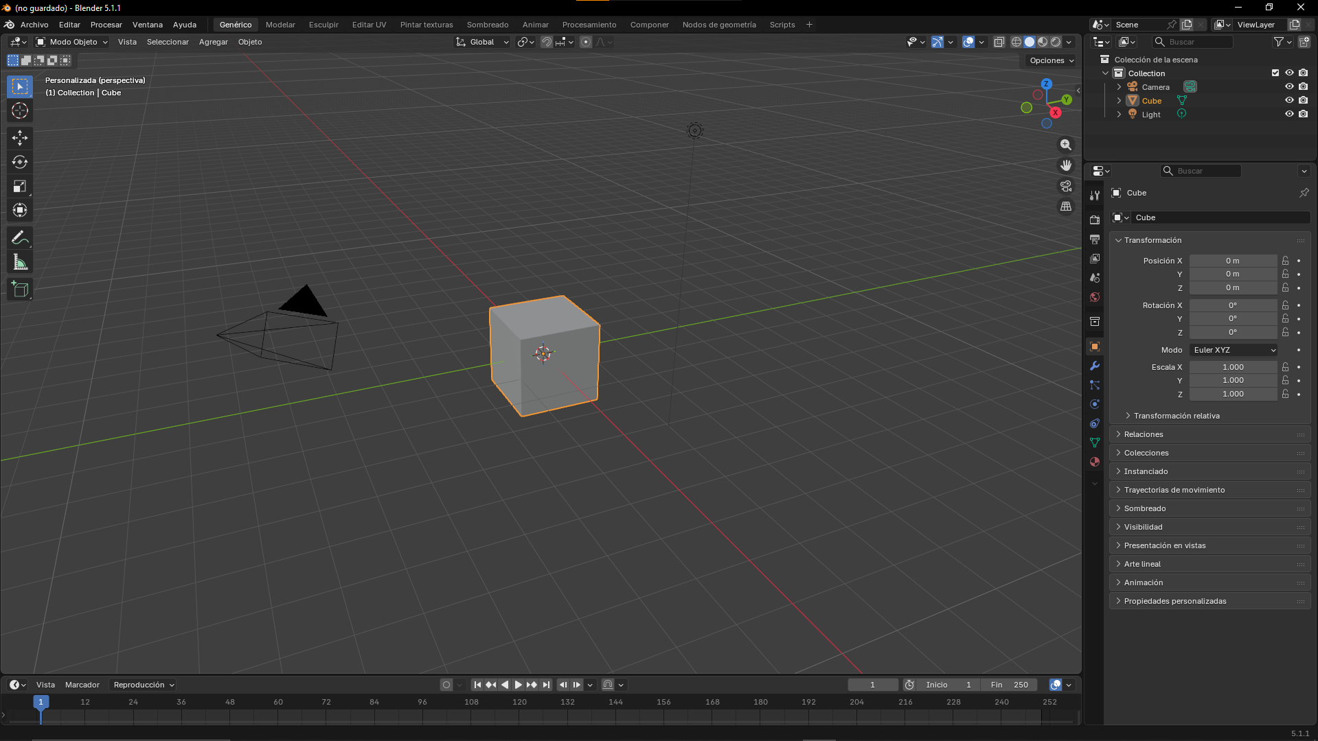 Interfaz de Blender 5.x